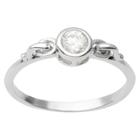 Journee Collection 1/3 Ct T.w. Round Cut Cubic Zirconia Bezel Set Bridal Style Ring In Sterling