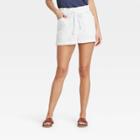 Women's Mid-rise Tie Waist Utility Shorts - Universal Thread White