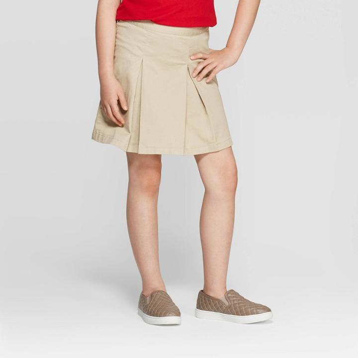 Girls' Uniform Pleated Scooter - Cat & Jack Khaki (green)