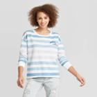 Doe. Women's Striped Embroidery Sweatshirt (juniors') - Blue Xs, Women's, Beige
