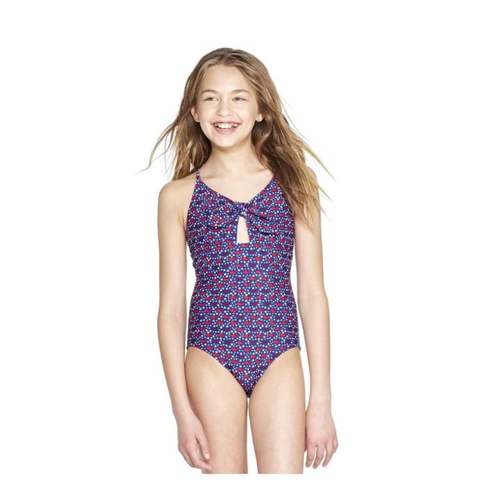 Girls' America Whales One Piece Swimsuit - Red/blue Xl - Vineyard Vines For Target