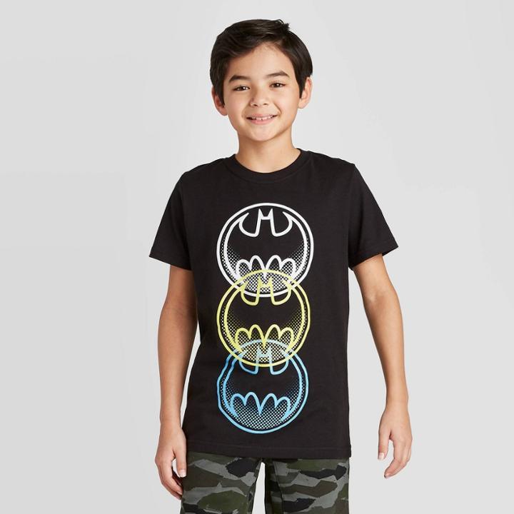 Petiteboys' Short Sleeve Batman Signal T-shirt - Black