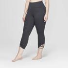 Target Women's Plus Size Comfort High-waisted 3/4 Knotted Leggings - Joylab Charcoal Gray 4x, Charcoal Grey