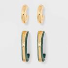 Target Hoop Earrings 2pc - A New Day Teal/gold