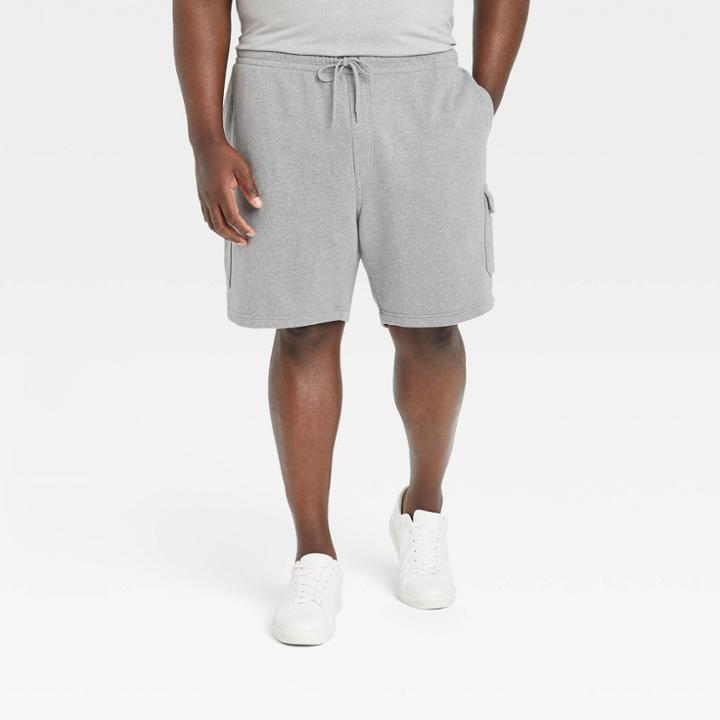 Men's Big & Tall 8.5 Knit Cargo Shorts - Goodfellow & Co Cement Gray