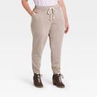 Women's Plus Size Mid-rise Fleece Jogger Pants - Universal Thread Brown