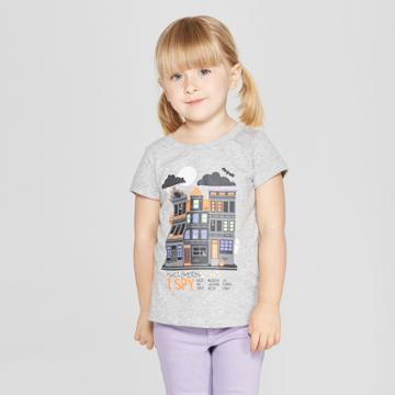 Toddler Girls' Short Sleeve I Spy T-shirt - Cat & Jack Gray