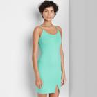 Women's Sleeveless Scoop Neck Bodycon Dress - Wild Fable Turquoise