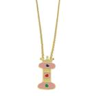 Target Ellen 18k Gold Overlay Enamel Initial Pendant 'i' - Pink, Girl's, I
