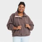 Women's Plus Size Sherpa Sweatshirt - Universal Thread Gray