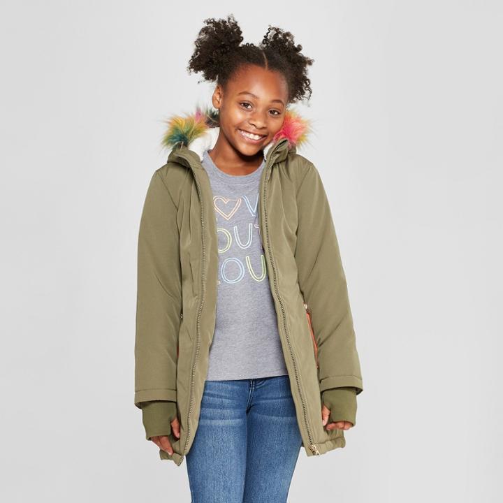 Girls' Parka Jacket - Cat & Jack Olive