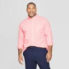 Men's Tall Plaid Standard Fit Long Sleeve Northrop Poplin Button-down Shirt - Goodfellow & Co Sunbeam Pink
