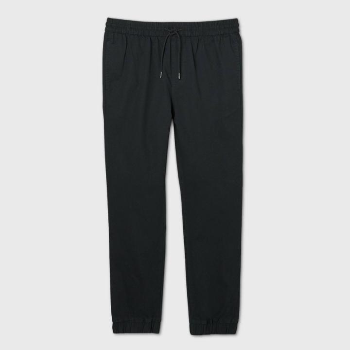 Men's Mid-rise Woven Jogger Pants - Original Use Black