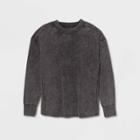 Women's French Terry Crewneck Pullover - All In Motion Black M, Women's,