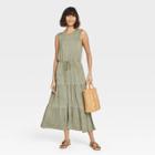 Women's Sleeveless Knit Dress - Knox Rose Olive Green