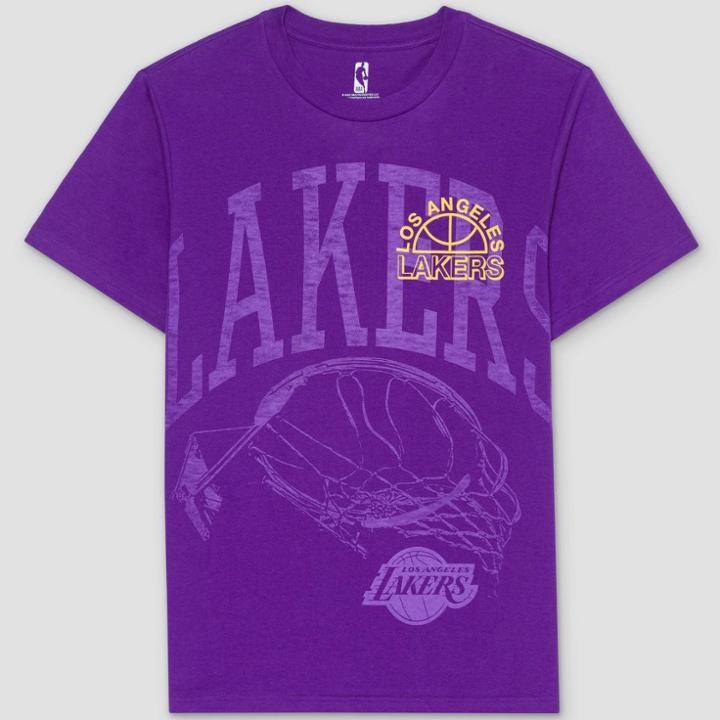 Men's Nba Los Angeles Lakers Short Sleeve Graphic T-shirt - Purple