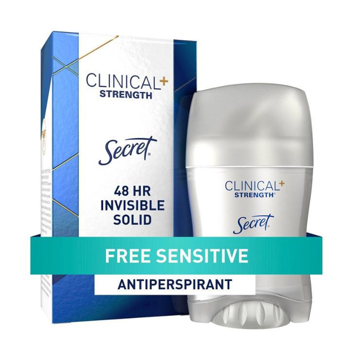 Secret Clinical Strength Invisible Solid Antiperspirant And Deodorant For Women - Free & Sensitive