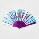 No Brand Pride Holographic Queer Clap Fan, Purple/silver
