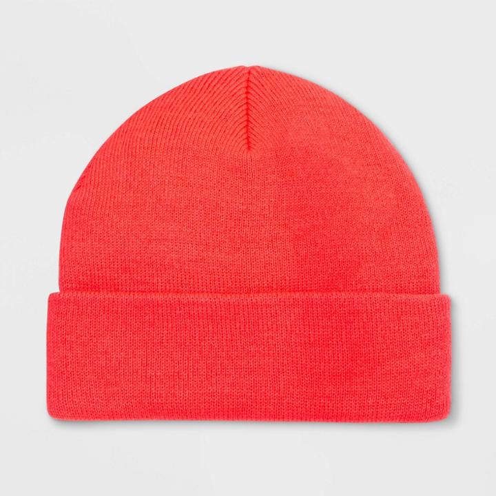 Girls' Cuffed Beanie - Cat & Jack Neon Pink