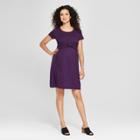 Maternity Twist Front Dress - Macherie - Dark Purple