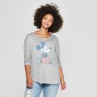 Women's Disney Plus Size Long Sleeve Mickey Mouse Graphic T-shirt (juniors') Heather Gray