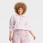 Women's Plus Size French Terry Quarter Zip Sweatshirt - Universal Thread Violet