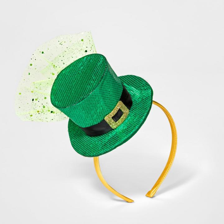 Target Leprechan Hat Headband - Green/black