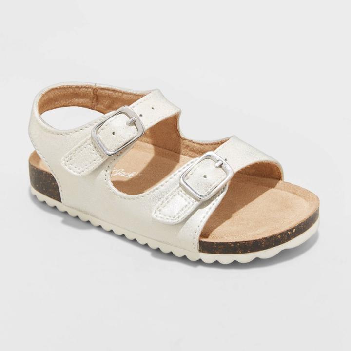 Toddler Girls' Tisha Footbed Sandals - Cat & Jack White