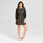 Women's Short Sleeve Lace Fit & Flare Dress - Eclair Black
