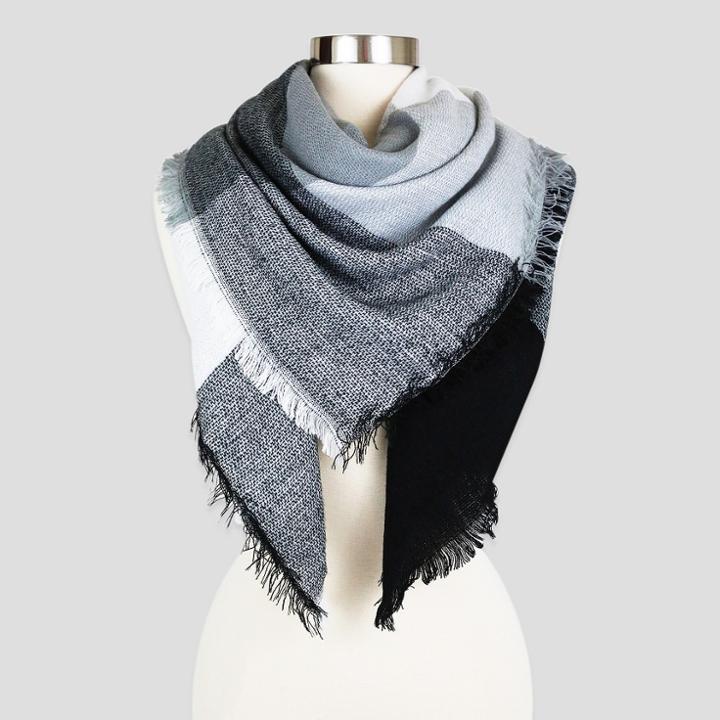 Women's Sylvia Alexander Scarf - Gray Plaid