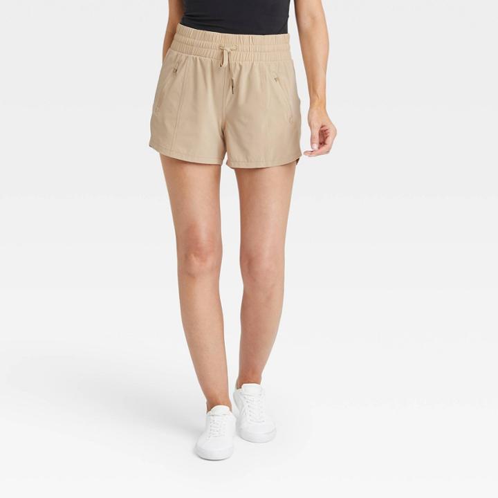 Women's Stretch Woven Mid-rise Shorts 4 - All In Motion Khaki