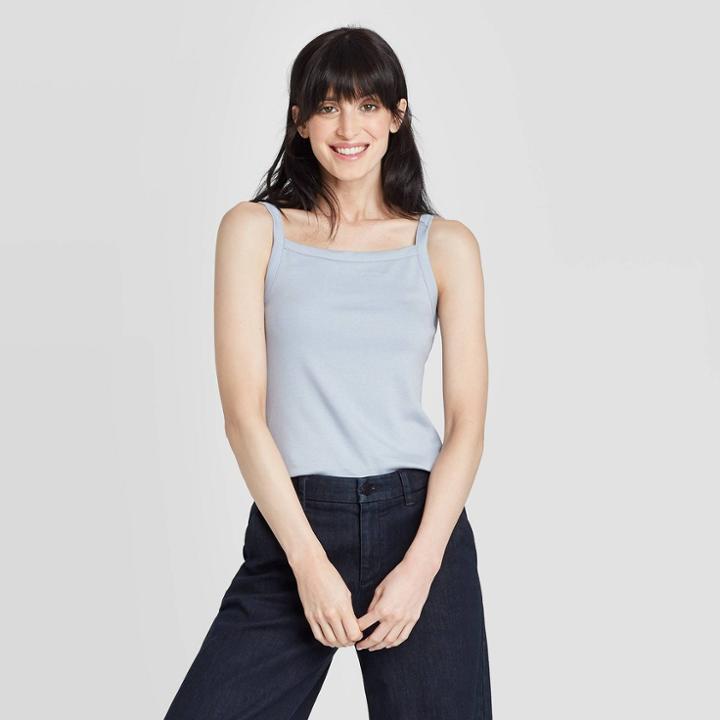 Women's Slim Fit Tank Top - A New Day Light Blue