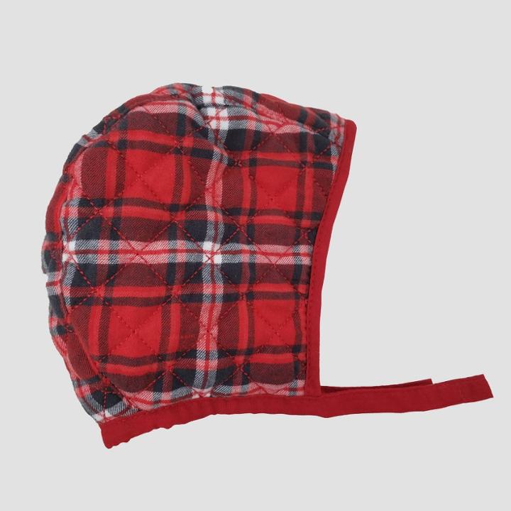 Baby Girls' Plaid Reversible Bonnet - Cat & Jack Red Newborn