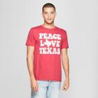 Men's Short Sleeve Peace Love Texas Graphic T-shirt - Awake Red