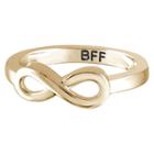 Target Women's Sterling Silver Elegantly Engraved Infinity Ring With Bff - Yellow
