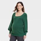 Square Neck Femme Maternity Sweater - Isabel Maternity By Ingrid & Isabel Green