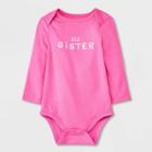 Baby Girls' 'lil Sister' Long Sleeve Bodysuit - Cat & Jack Pink Newborn