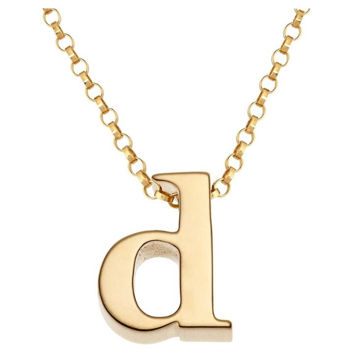 Target Women's Sterling Silver 'd' Initial Charm Pendant - Gold, D