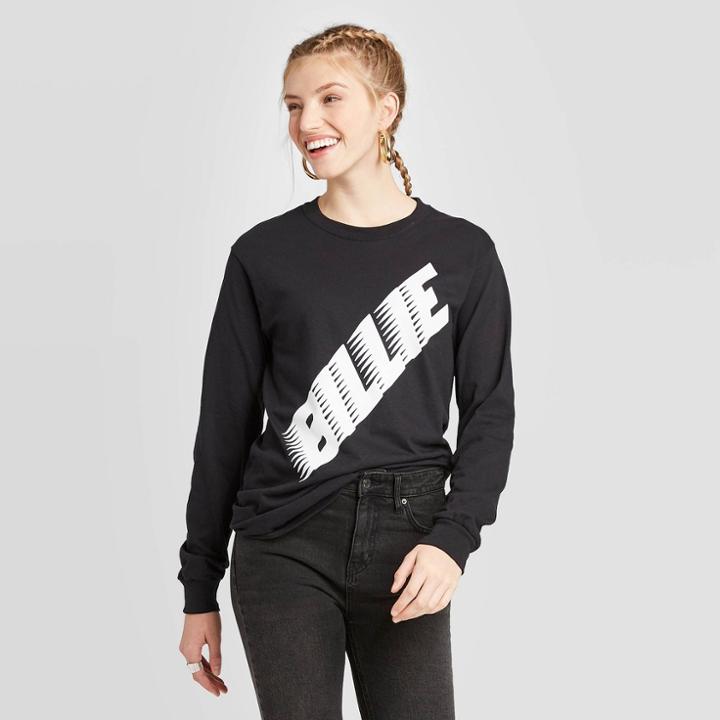 Bravado Women's Billie Eilish Glow-in-dark Long Sleeve T-shirt (juniors') - Black