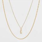 14k Gold Plated Crystal Initial 'g' Pendant Chain Necklace - A New Day Gold