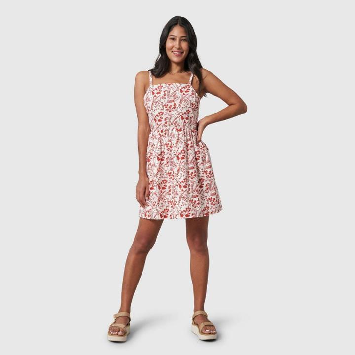 United By Blue Women's Floral Printed Square Neck Sleeveless Summer Sundress - Chili Red