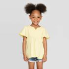 Toddler Girls' Embroidered Blouse - Art Class Yellow