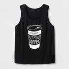 Shinsung Tongsang Women's Plus Size 'but First, Coffee' Graphic Tank Top - Black