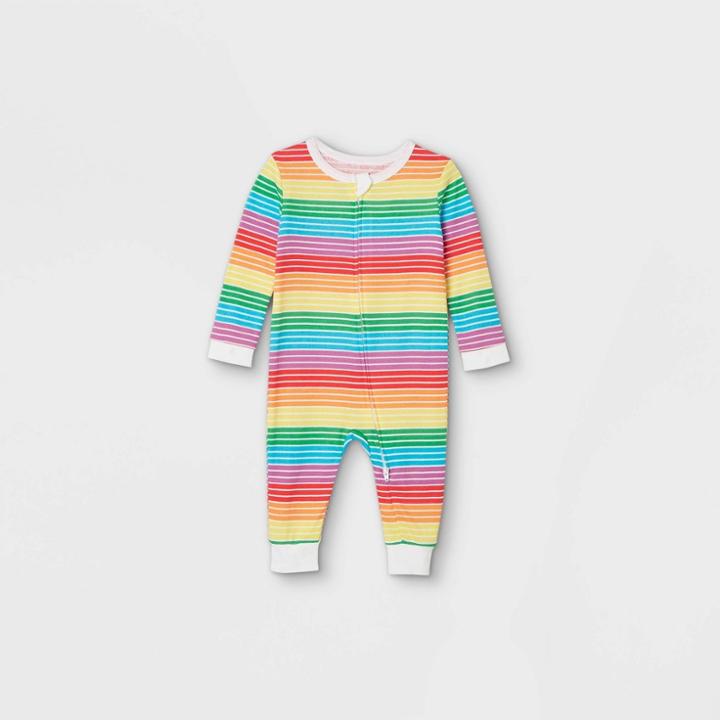Ev Holiday Baby Pride Striped Matching Family Pajamas Union Suit - Rainbow