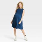 The Nines By Hatch Sleeveless Smocked Jersey Maternity Dress Navy Blue