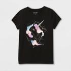 Girls' 'celestial Unicorn' Short Sleeve Graphic T-shirt - Cat & Jack Black