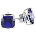 Target 6 Ct. T.w. Created Sapphire Solitaire Stud Earrings In Sterling Silver - Blue, Women's
