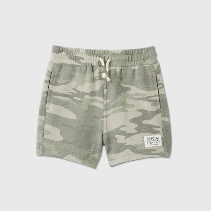 Toddler Boys' Camouflage Shorts - Art Class Green