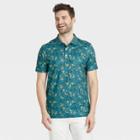 Men's Printed Short Sleeve Performance Polo Shirt - Goodfellow & Co Dark Blue
