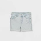 Girls' Rolled Hem Jean Shorts - Art Class Light Wash